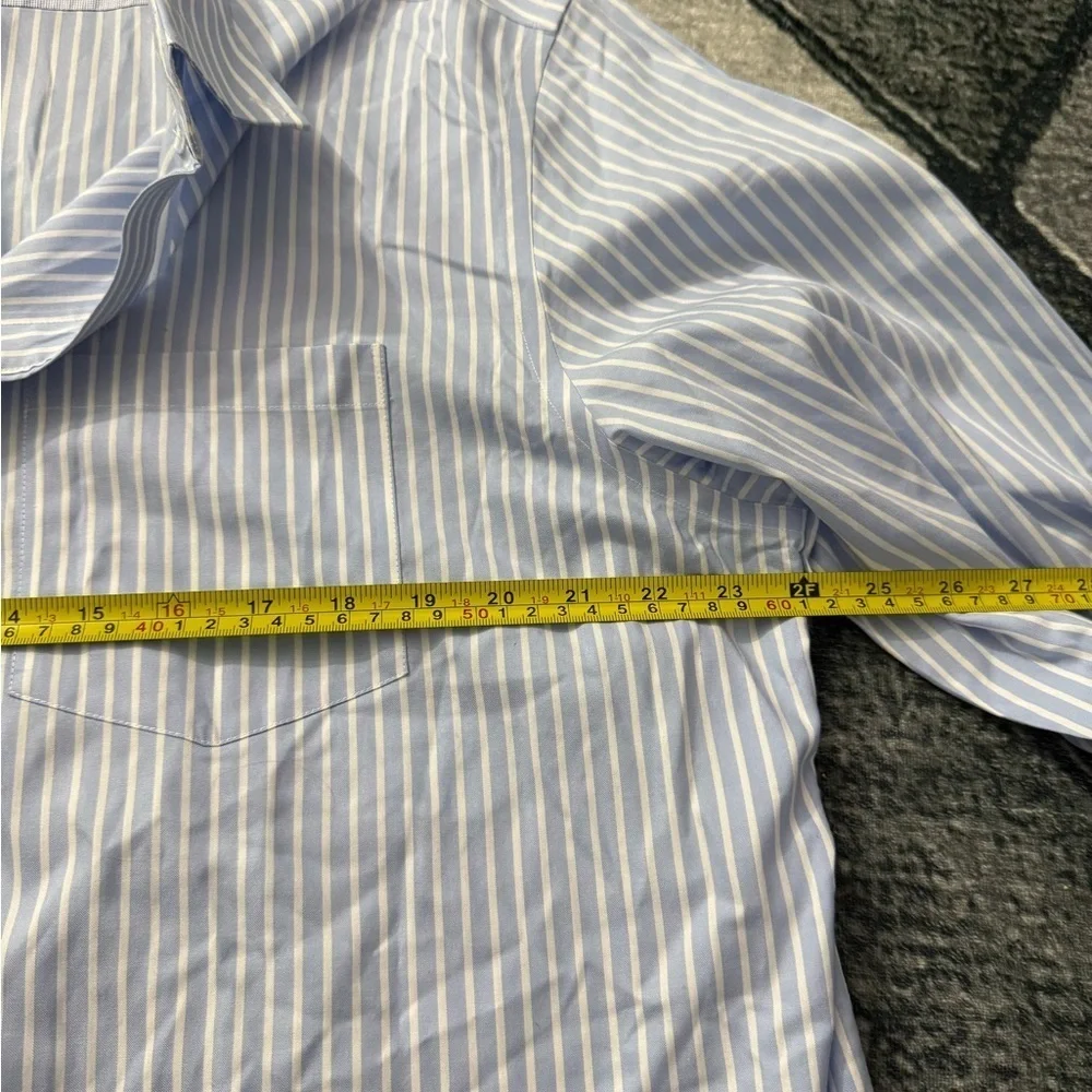 Banana Republic Blue and White Dress Shirt with Pinstripes